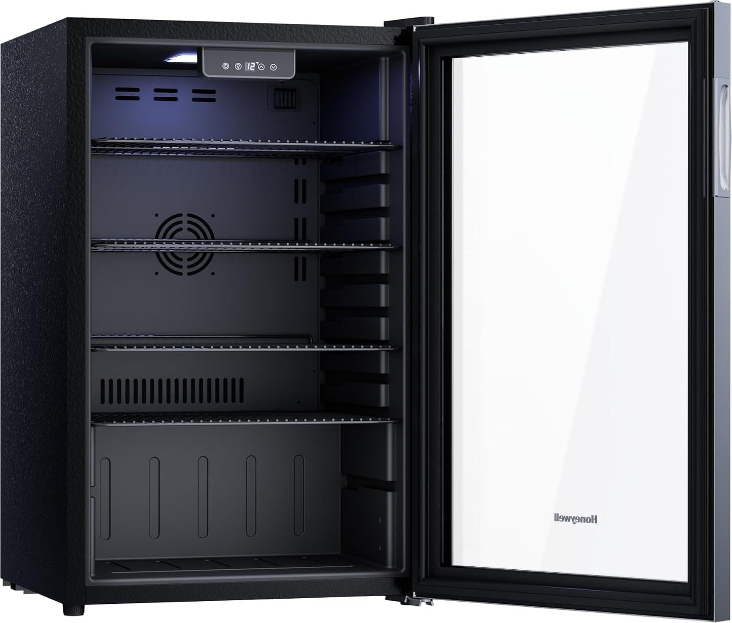 Honeywell Beverage Refrigerator and Cooler, 142 Can Mini Fridge with Glass Door