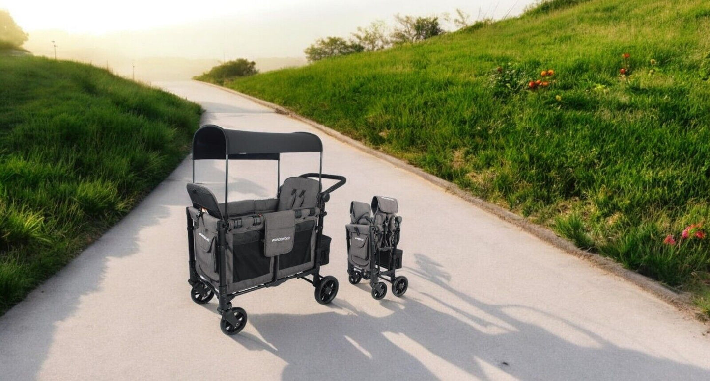 WONDERFOLD W2 Elite Double Stroller Wagon, Elite Gray