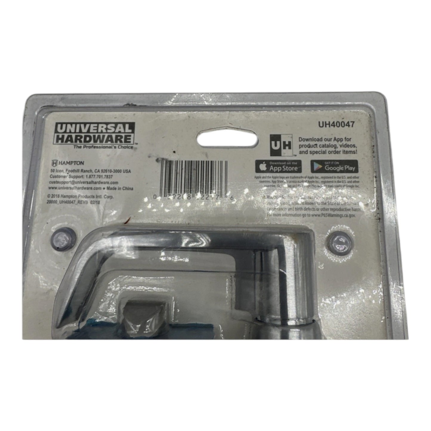 Universal Commercial 2-3/4" Satin Chrome Standard Duty Hall/Closet Door Lever