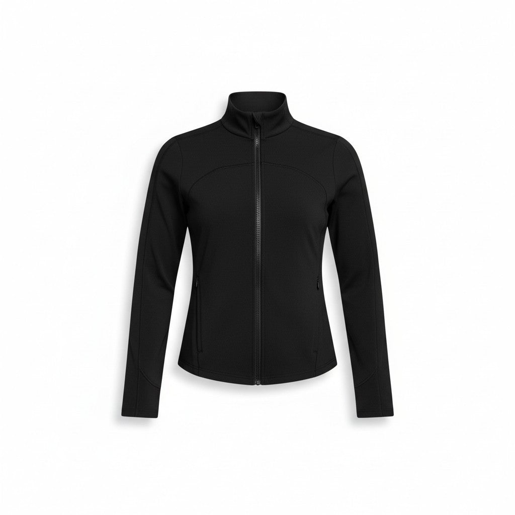 FLX Affirmation Full Zip Athletic Jersey Knit Stretch Jacket | NWT | Black