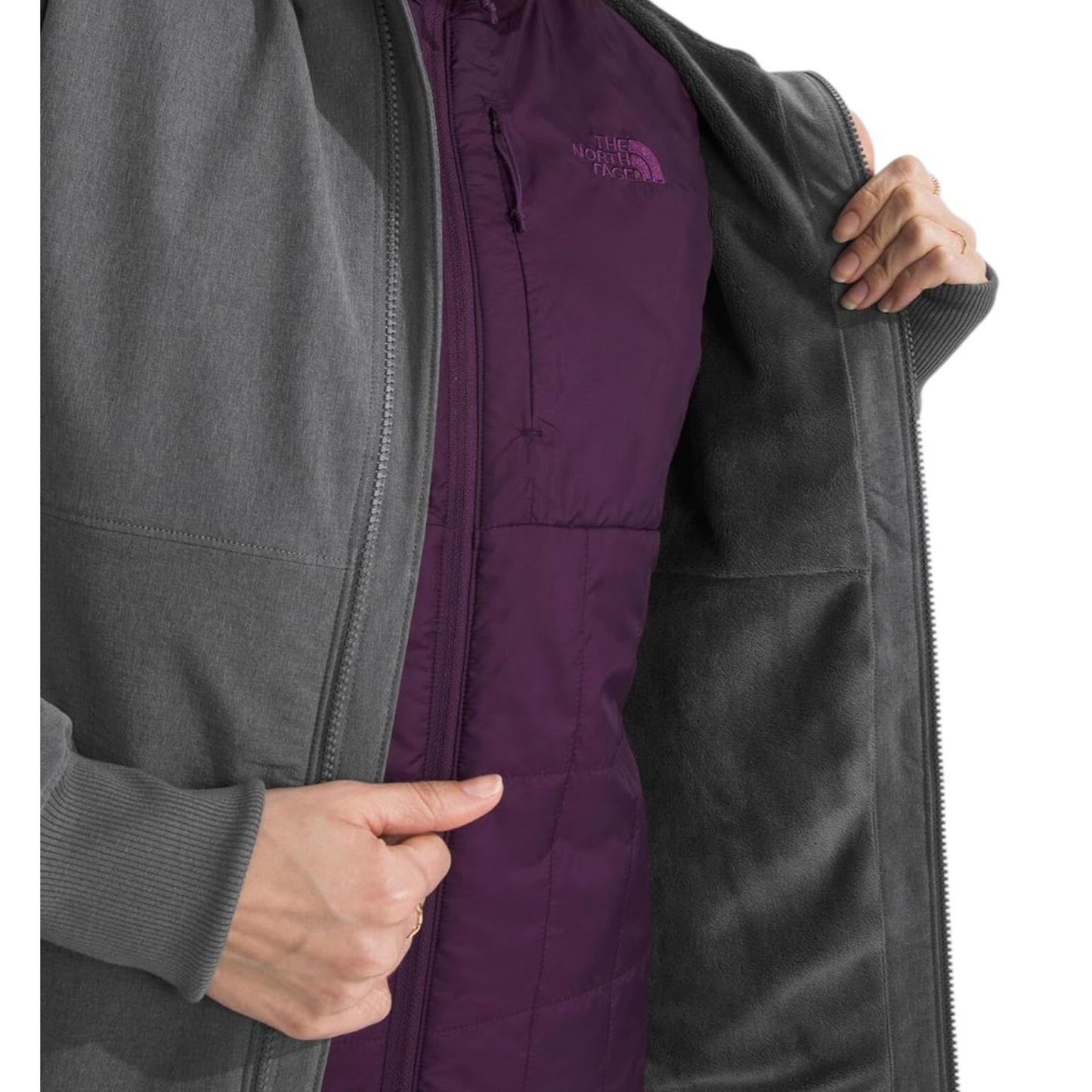 The North Face Women’s Shelbe Raschel Hoody Jacket Small Heathered Gray Windwall