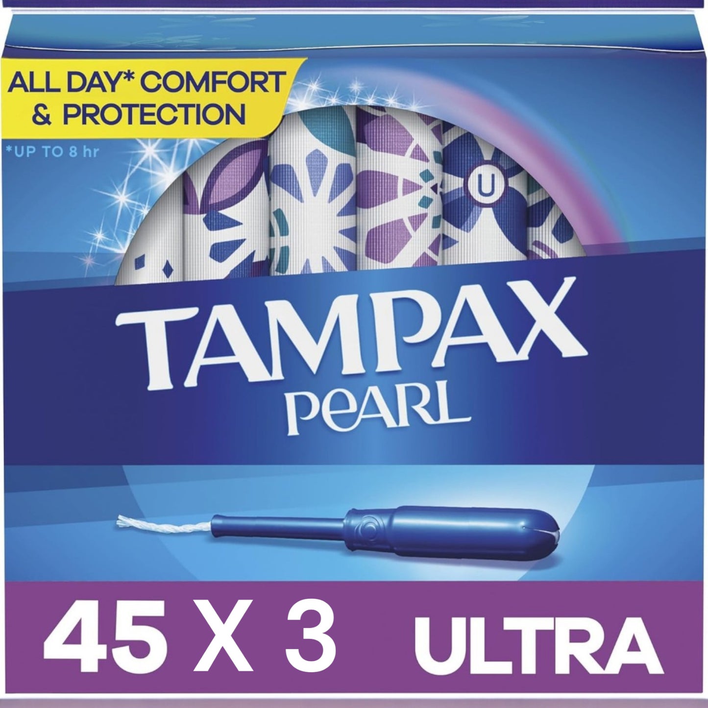 Lot of 3 Boxes Tampax Pearl Ultra Leakguard Jumbo Tampons 45 Count 135 Total