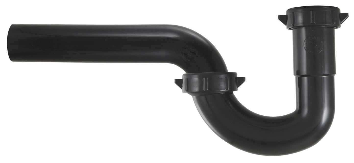LDR Industries 506 6041BK Black P-Trap Used for Kitchen or Bathroom Drain, 1-1/