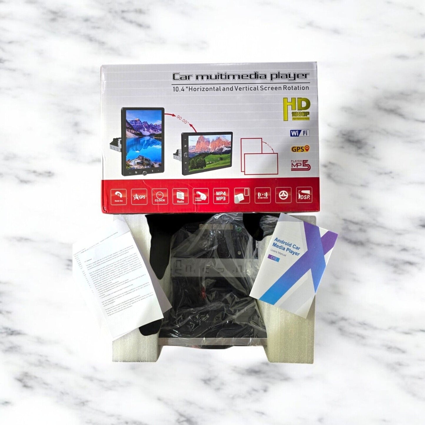 10.4" Horitontal and Vertical Screen Rotation Car Player 1531A HD 1080P