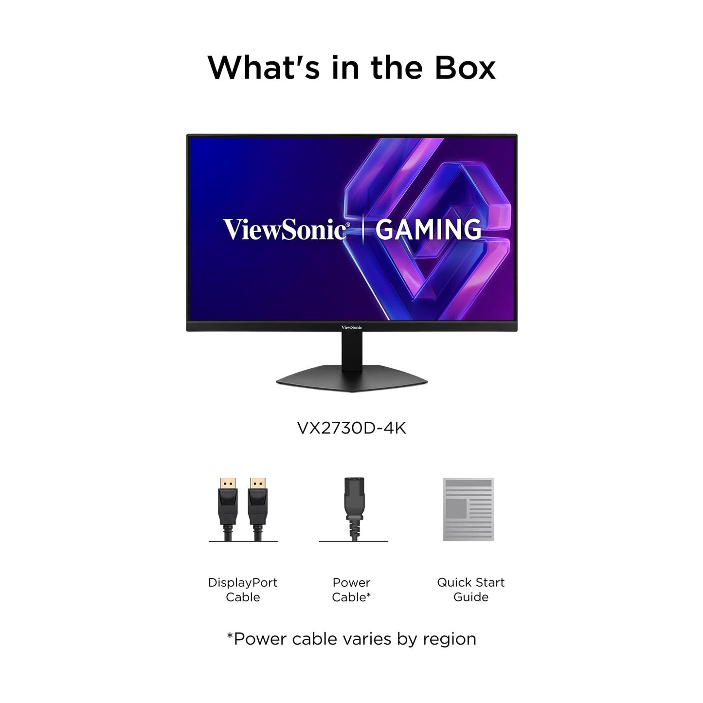 ViewSonic VX2730D-4K 27 Inch 4K Gaming Monitor, IPS with Switchable Refresh Rat