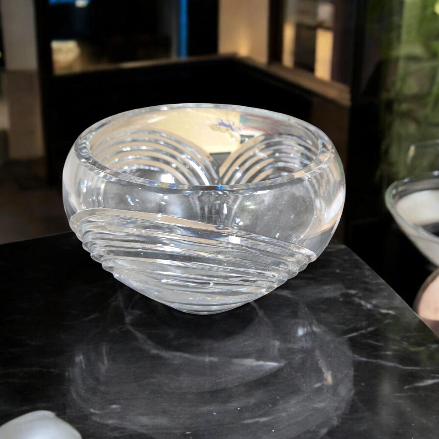 Vintage Julia Genuine Handcut Lead Crystal 24% Glass Ball Bowl Poland
