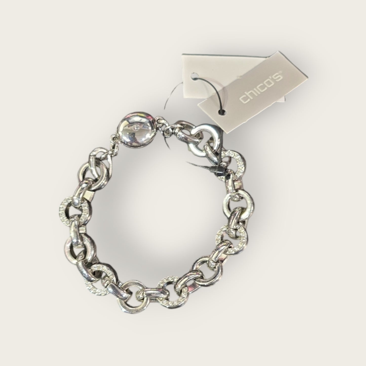 Chico's Coco Silver Link Magnetic Bracelet