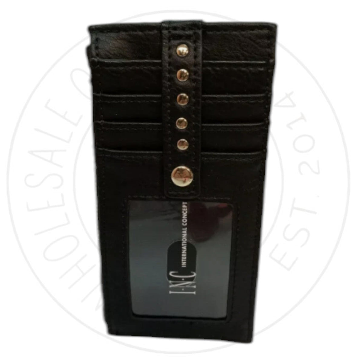 INC Hazell Card Case with Coin Section | Black /Gold | Coin Pocket | 9 Card Slot