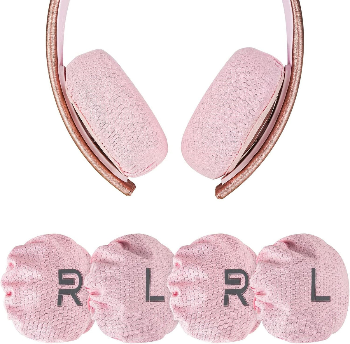 Geekria 2 Pairs Mesh Headphones Ear Covers, Product Safety Certified, Pink - M