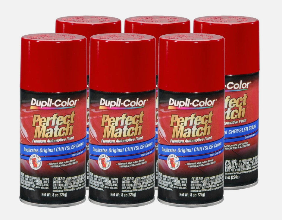 Duplicolor BCC0419 (6-Pack), Perfect Match Aerosol Paint Chrysler PR4, Flame Red