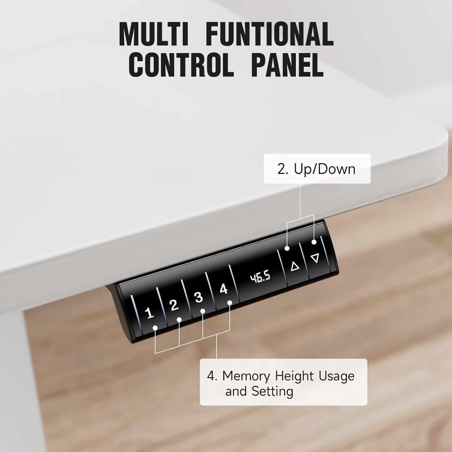 28-48" Electric Sitting Standing-up Desk Adjustable Height Computer Table Office