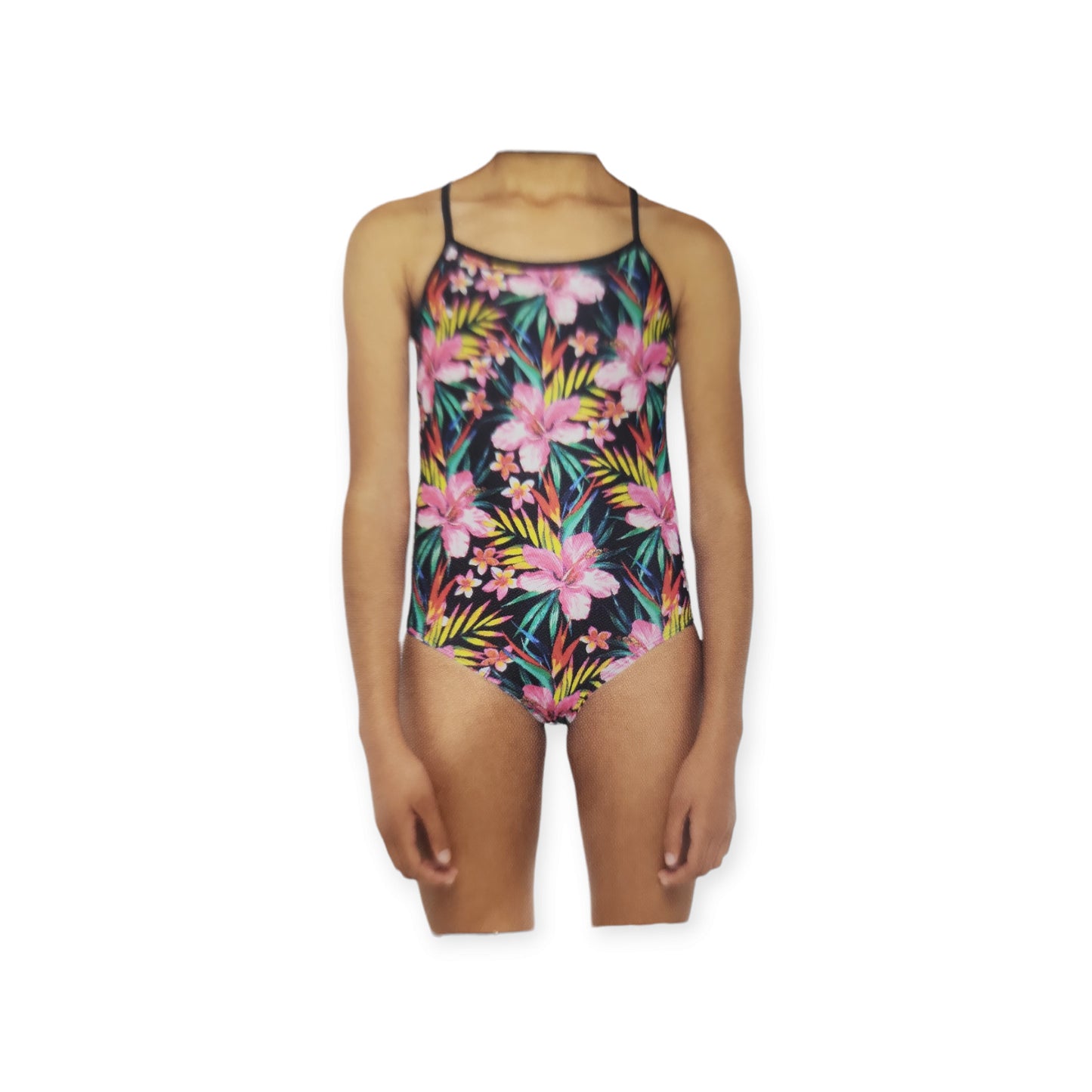 Hurley Girls' One-Piece Swimsuit, Black/Hyper Pink, Various
