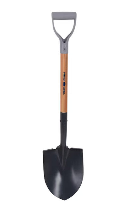 Project Source D-Handle Garden Shovel, Hardwood and Steel 19.75in 3351651