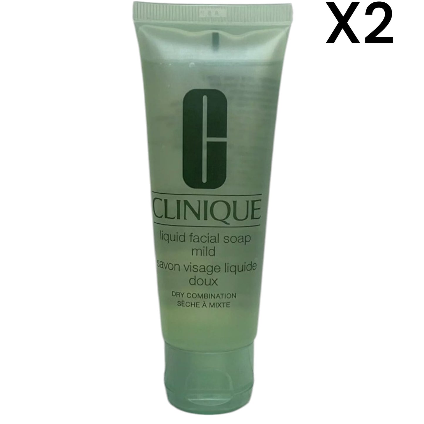 2 x Clinique Liquid Facial Soap, Mild, 1.7oz x 2= 3.4oz Dry Combination Skin