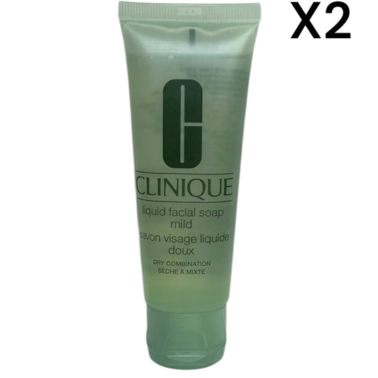 2 x Clinique  Liquid Facial Soap, Mild,  1.7oz x 2= 3.4oz Dry Combination Skin