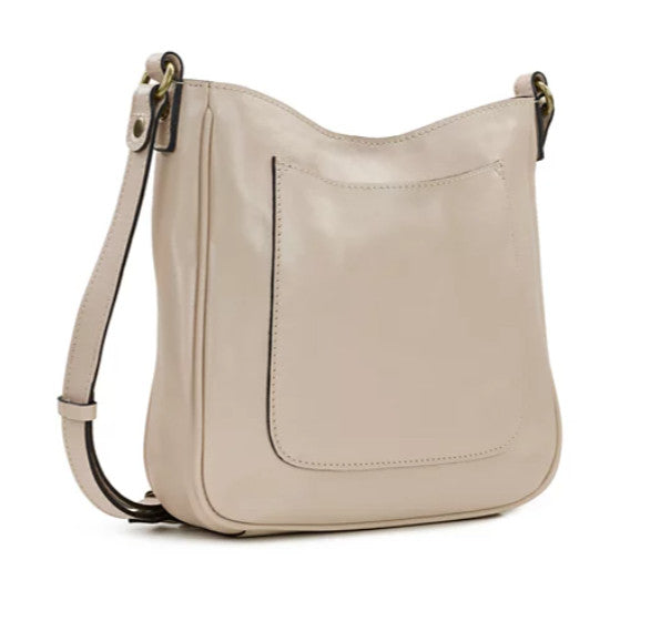 Patricia Nash Emeline Vintage Distressed Leather Crossbody Bag - Chalk White
