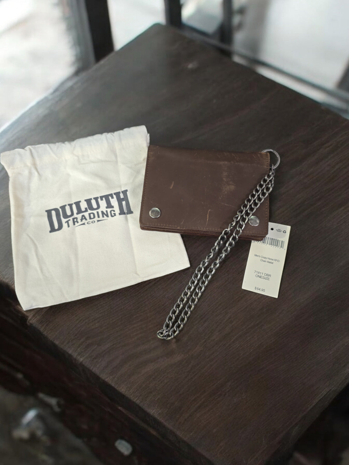 Duluth Men's Crazy Horse RFID Chain Wallet