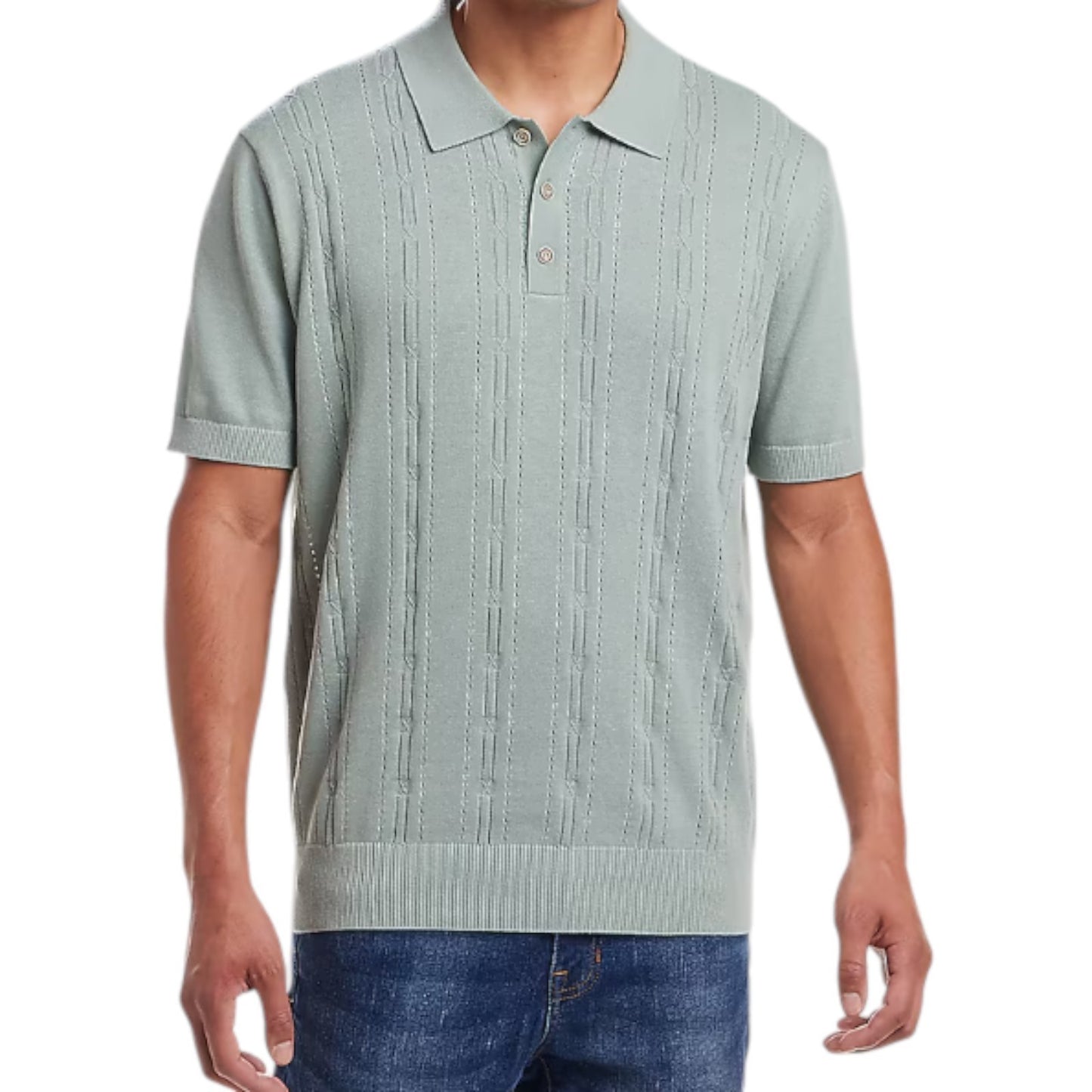 Weatherproof Vintage Classic Fit Pointelle Polo Sweater