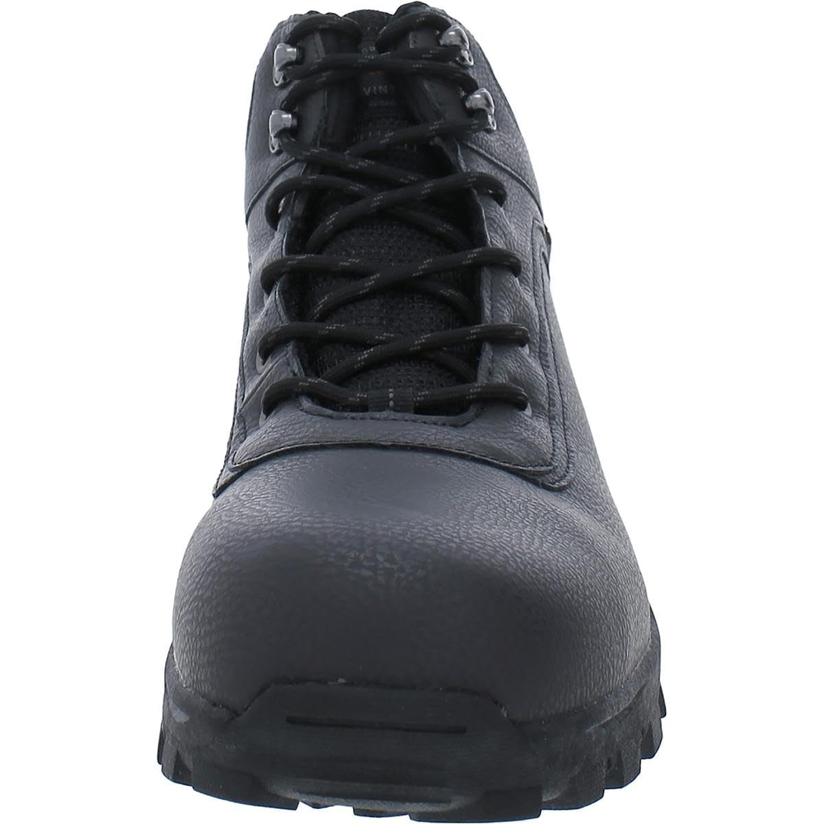 Weatherproof Vintage Mens Jace Faux Leather Hiking Boots Black 9 Medium (D)