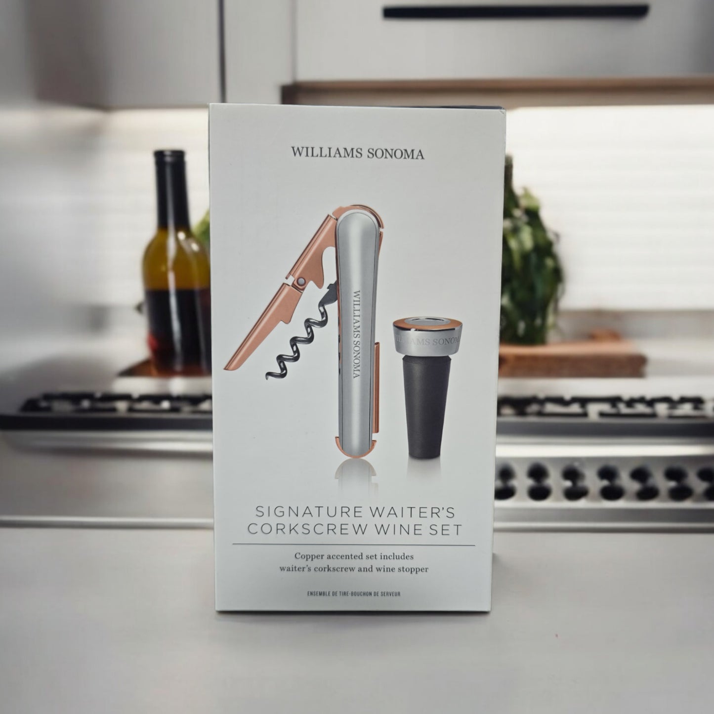 Williams Sonoma Signature Waiter's Corkscrew & Wine Set BOXED NEW !!