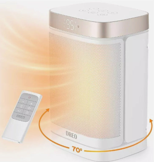 Dreo Atom Space Heater with Remote 70°Oscillating Heaters with Digital Thermo...