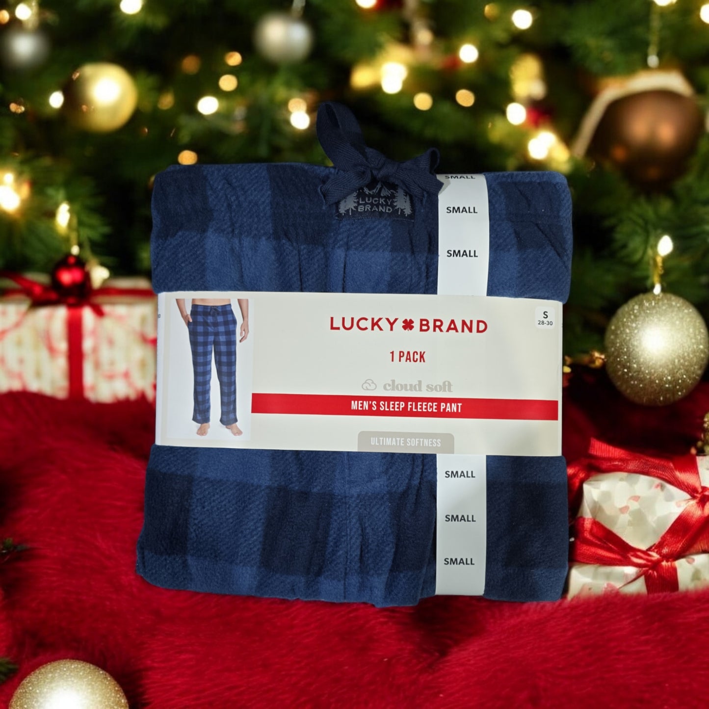 Lucky Brand Men's Sleep Fleece Pant, Blue, Small