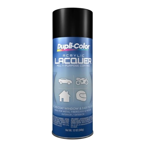 THE SHERWIN-WILLIAMS CO. DUPLI-Color Lacquer - SEMI-Gloss Black Paint - 12 OZ.