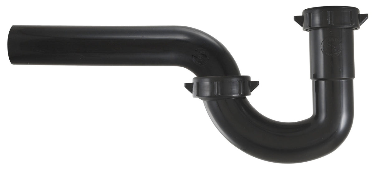 LDR Industries 506 6041BK Black P-Trap Used for Kitchen or Bathroom Drain, 1-1/