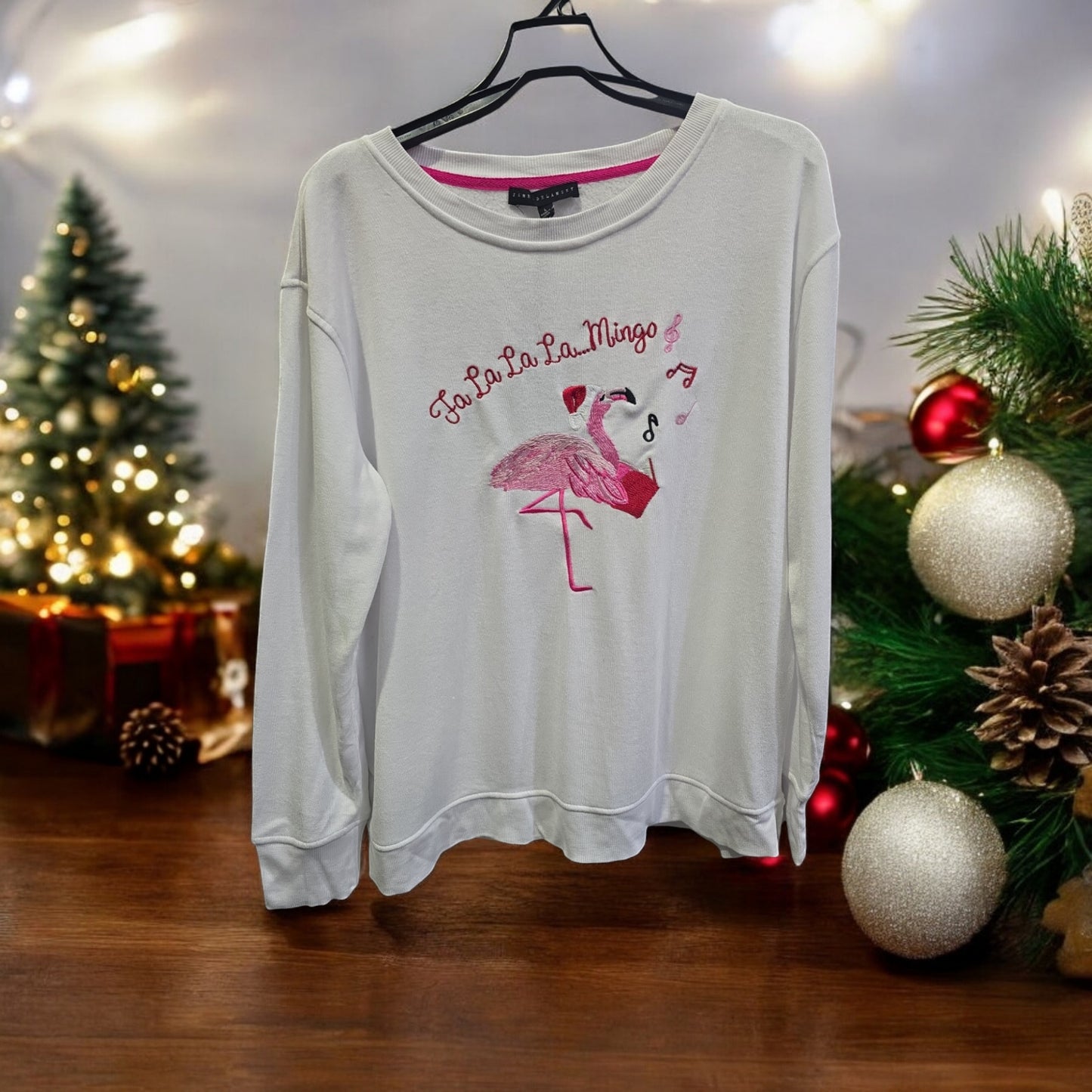 Jane+Delancey Fa La La La Mingo Sweater, White, L