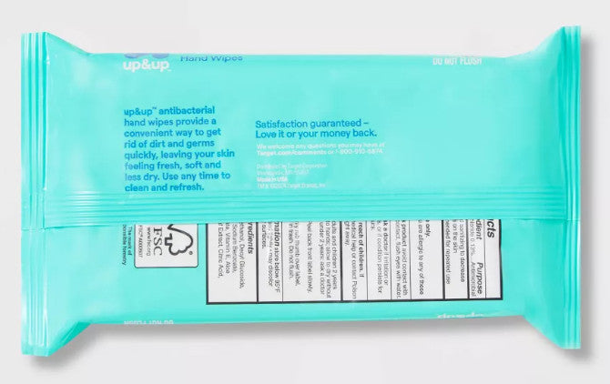 Antibacterial Wipes on the Go Travel Wipes, Fresh Scent, 25 Count