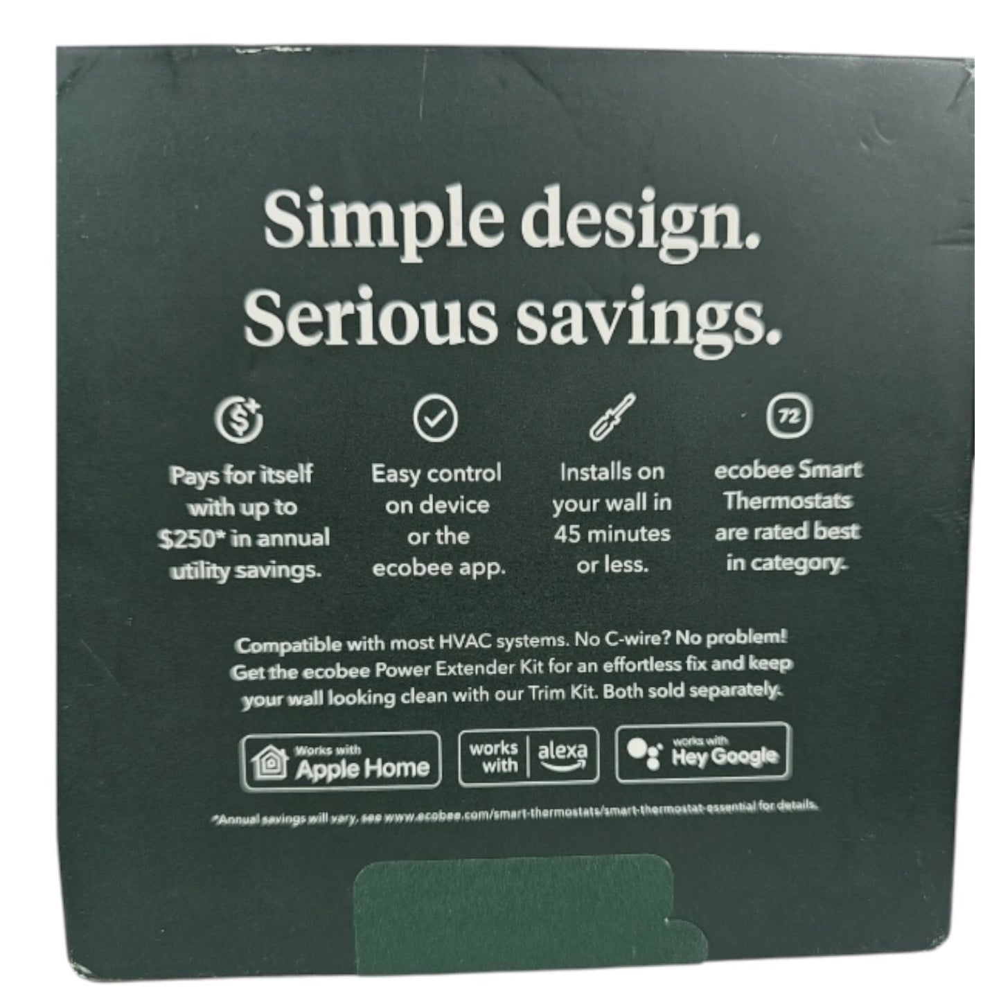 Ecobee Smart Thermostat Sealed Compatable W/Siri, Alexa, and Google W/ Trim Kit