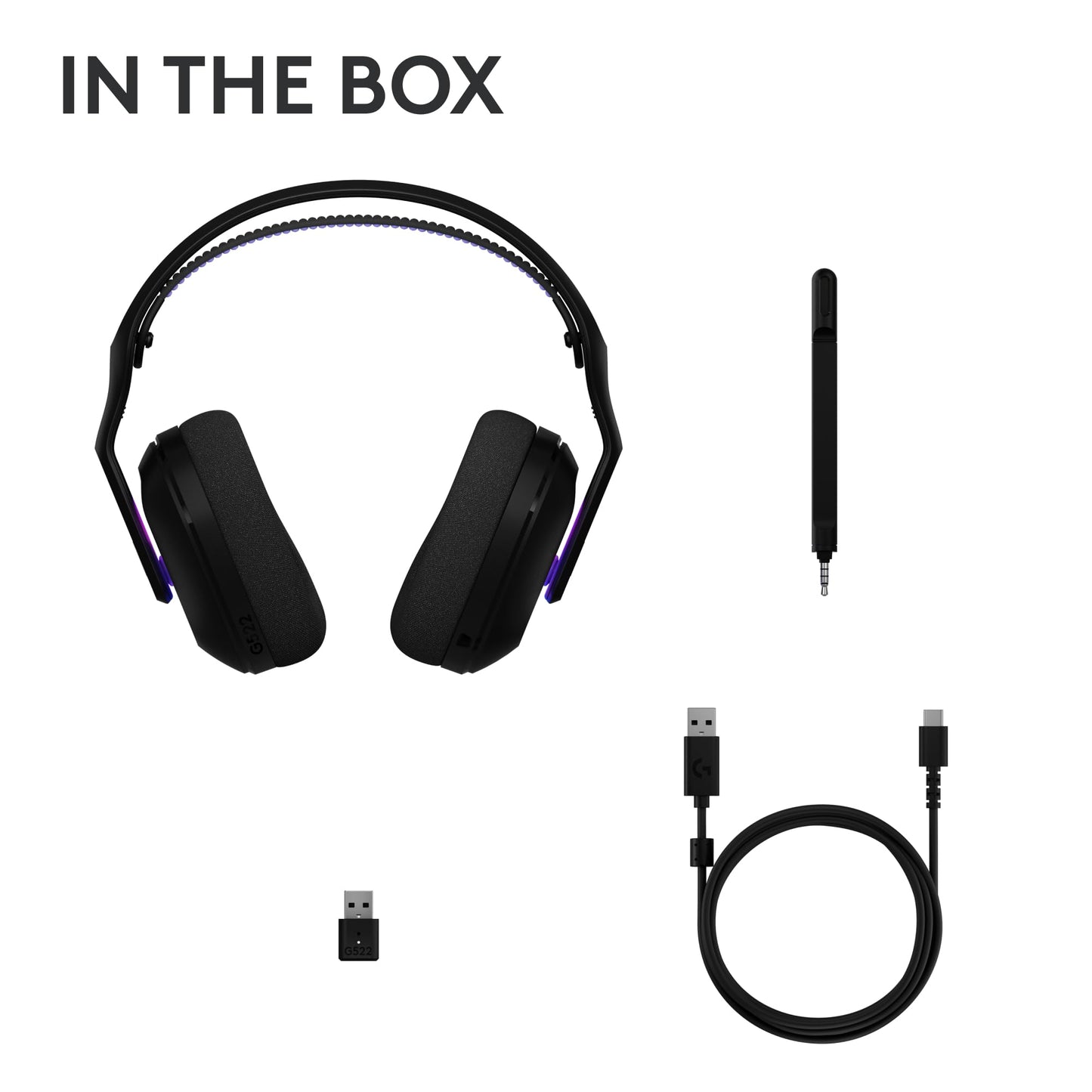 Logitech G522 Lightspeed Wireless Gaming Headset, LIGHTSYNC RGB, Full Bandwidth