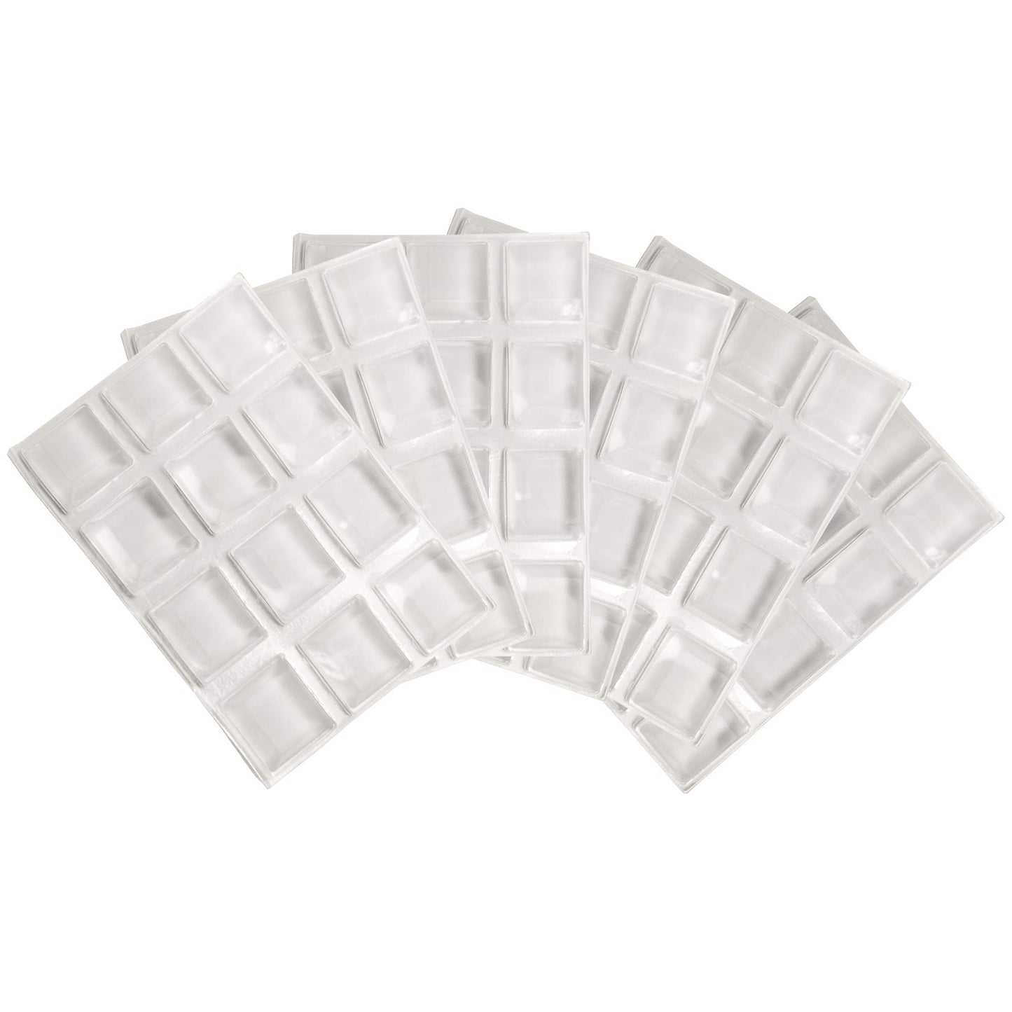 Softtouch 1/2" Square Self Stick Cabinet Bumper Pads to Dampen Sound and Protect Surfaces Clear 1/2", 72 Pack