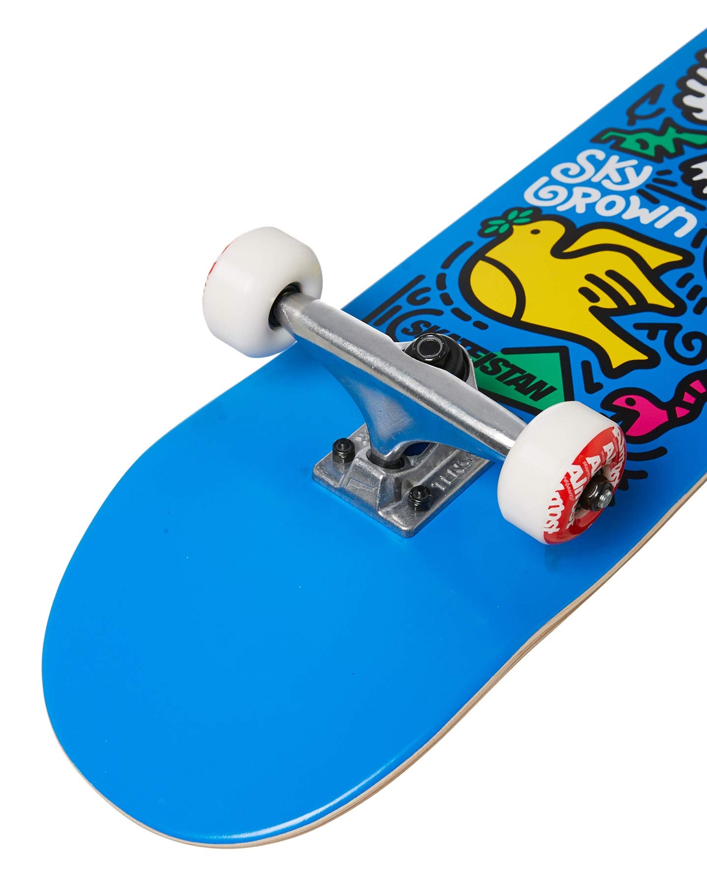 Almost Skateboards Complete Skateistan Sky Brown Doodle Blue 7.5"