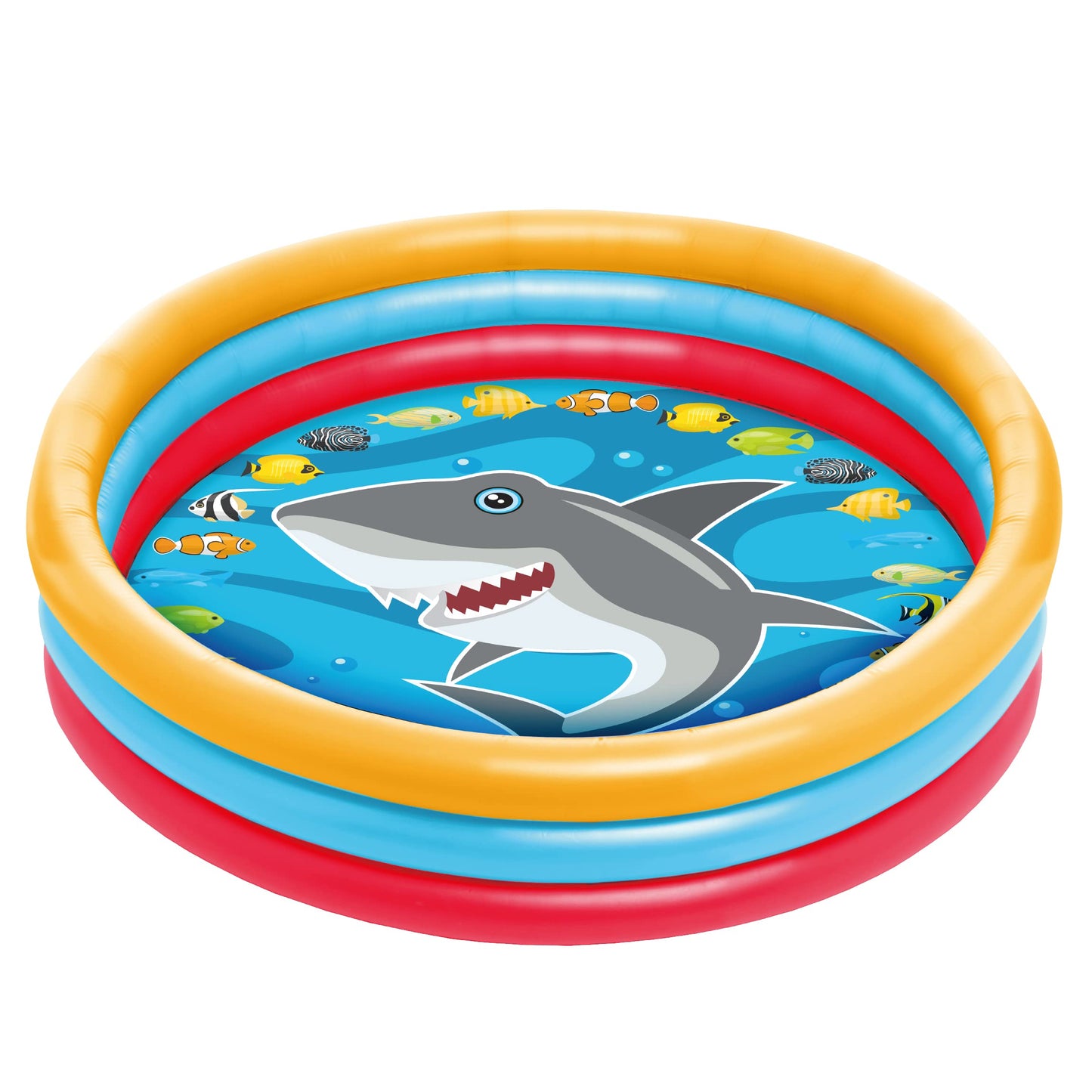 3 Ring Inflatable Pool - Kiddie Pool Floats 51"- Kids Pool Round 3 Ring Pool for Summer Outside Backyard Fun - for Children 3 Years Old and Up