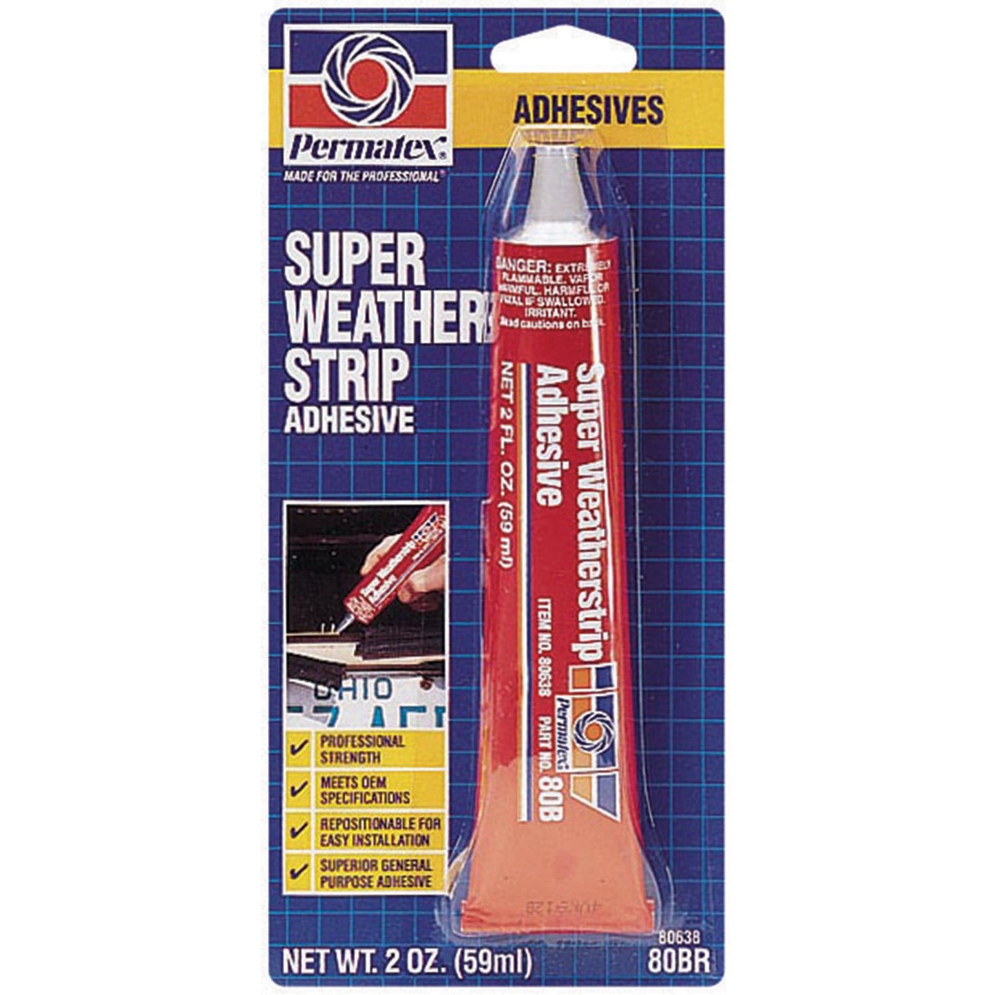 Permatex 80638 Super Weatherstrip Adhesive, 2 oz.