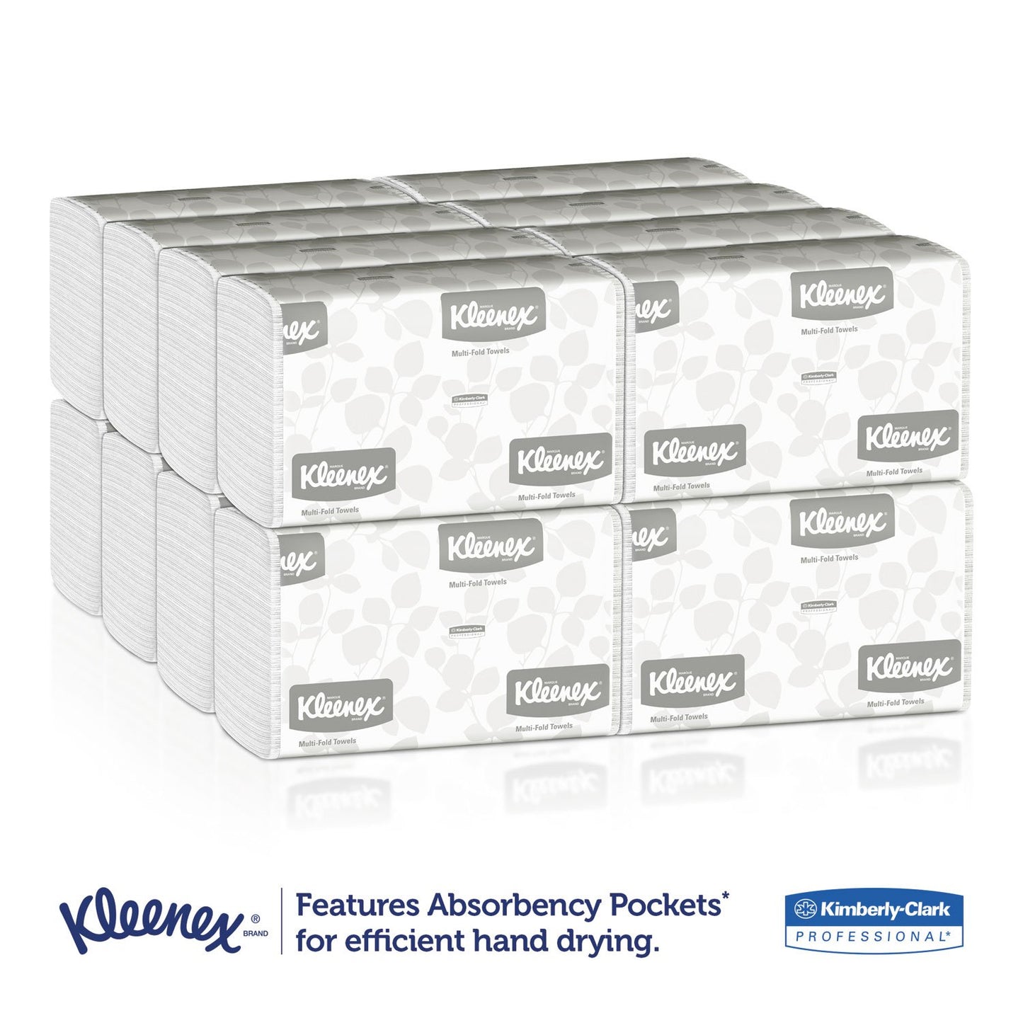 Kleenex 01890 Multifold Towels, 9-1/5-Inch x9-2/5-Inch , 150 Towels/PK, 16/CT, White