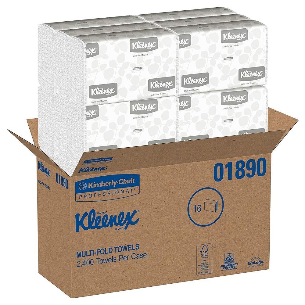 Multifold Paper Towels (01890), White, 150 Tri-Fold, Case of 16 Packs (Quantity of 3)