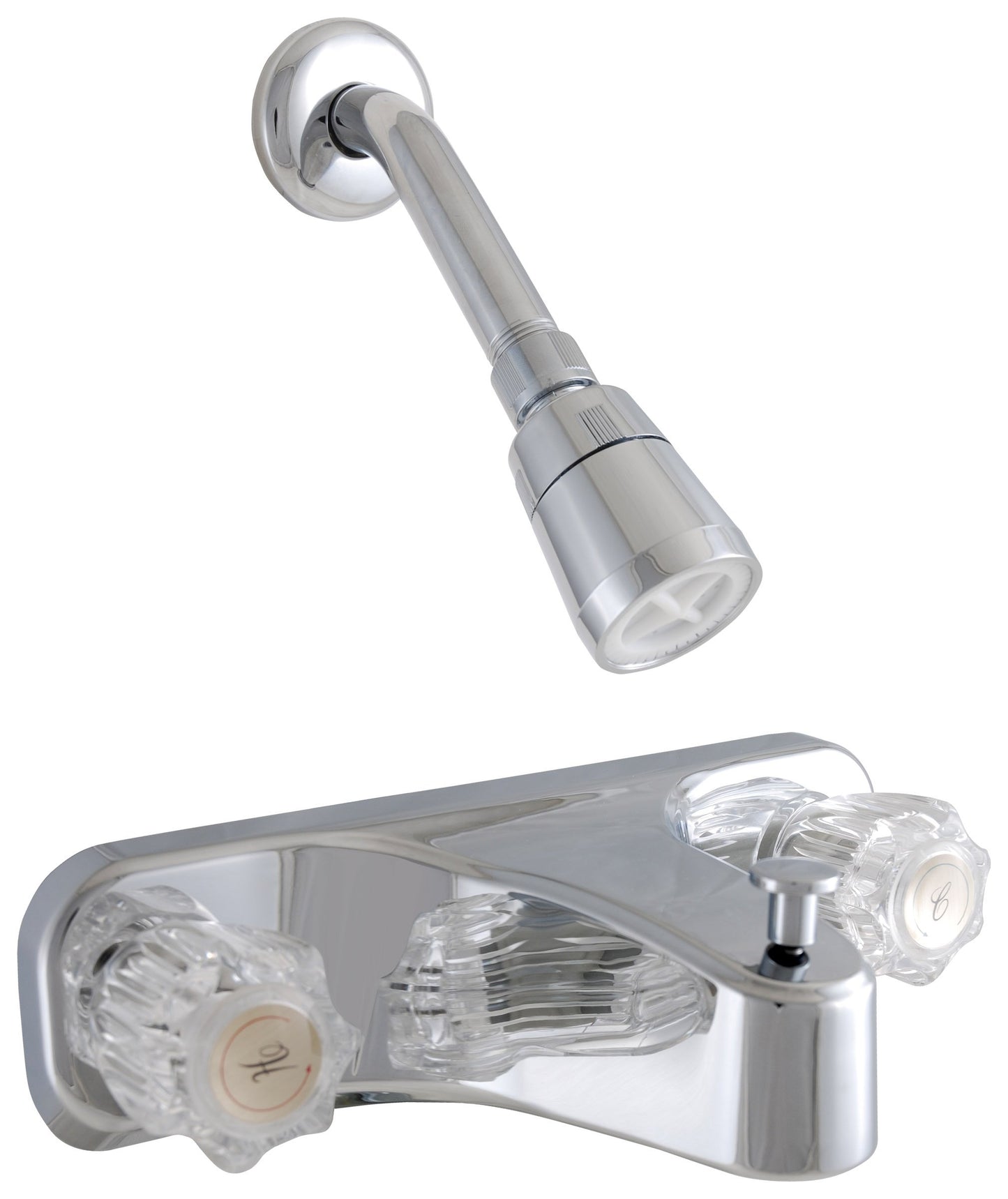 LDR 012 5985CP Tub / Shower Faucet, Double Handles, Chrome
