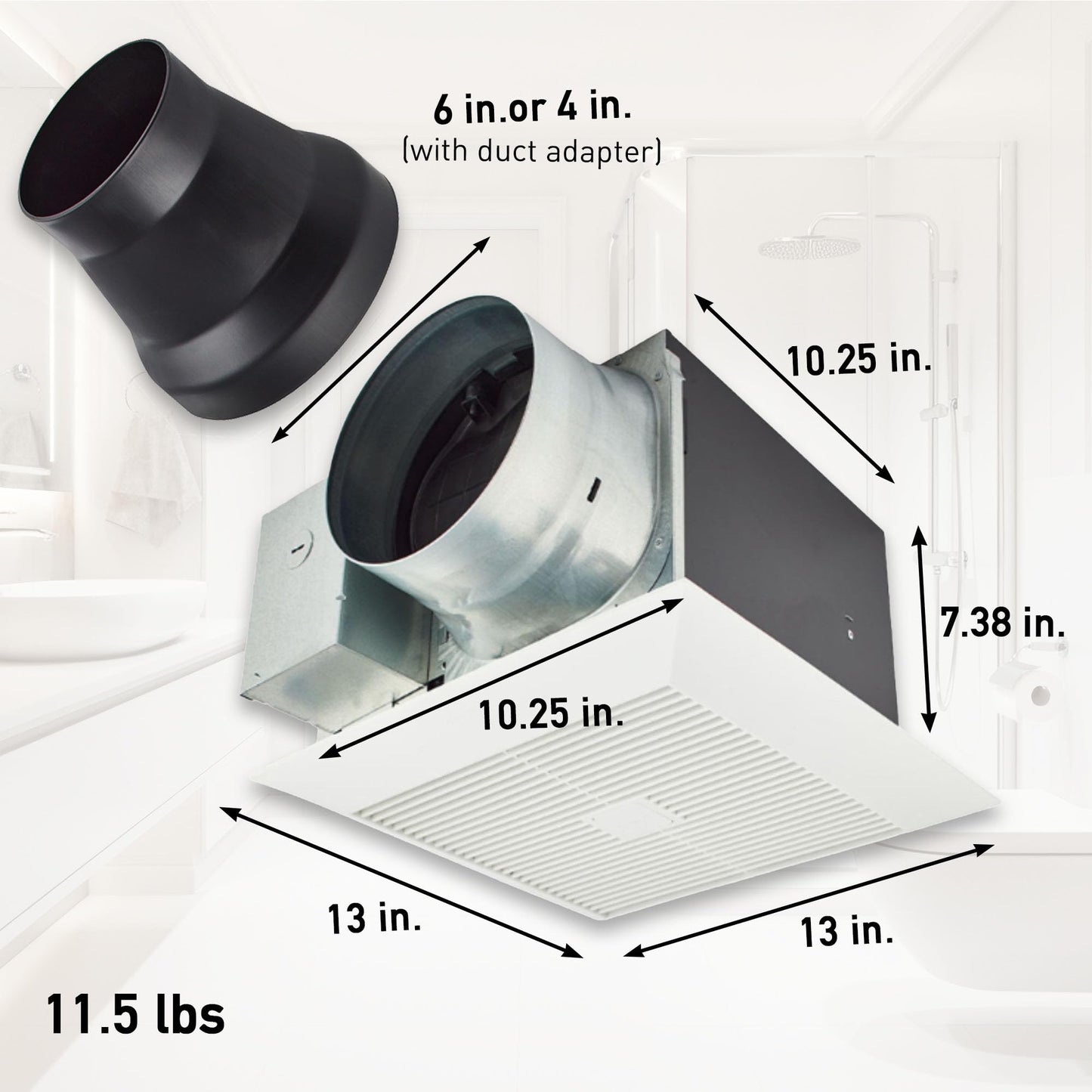 Panasonic WhisperGreen Select Ceiling Mount Exhaust Fan, Customizable, 110-130-