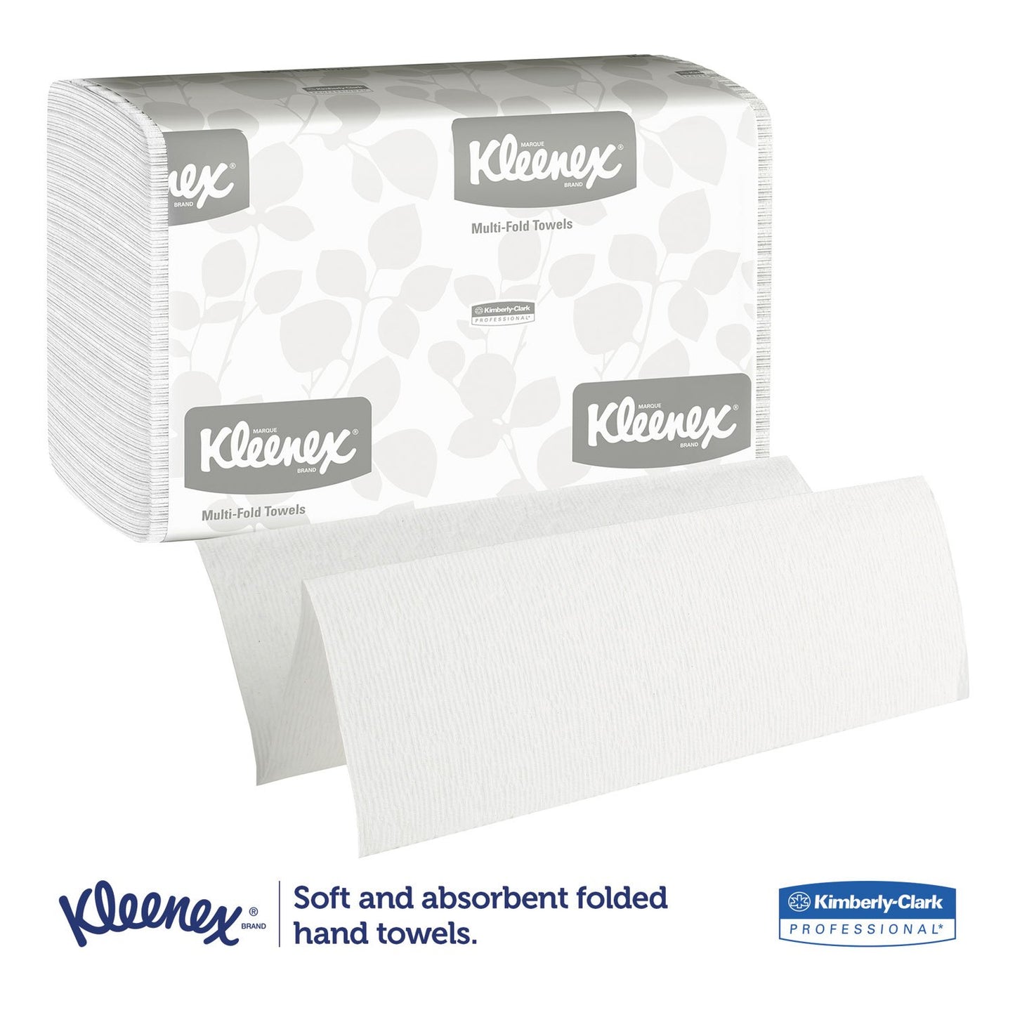 Kleenex 01890 Multifold Towels, 9-1/5-Inch x9-2/5-Inch , 150 Towels/PK, 16/CT, White