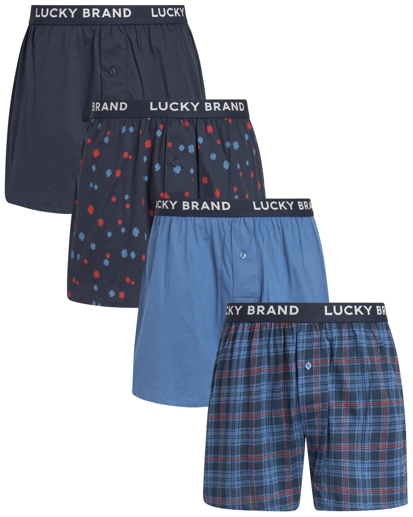 Lucky Brand Men's Boxer Shorts – 4 Pack Loose Fit Soft Knit Mens Underwear Boxers - Lightweight Boxers for Men (S-XL)