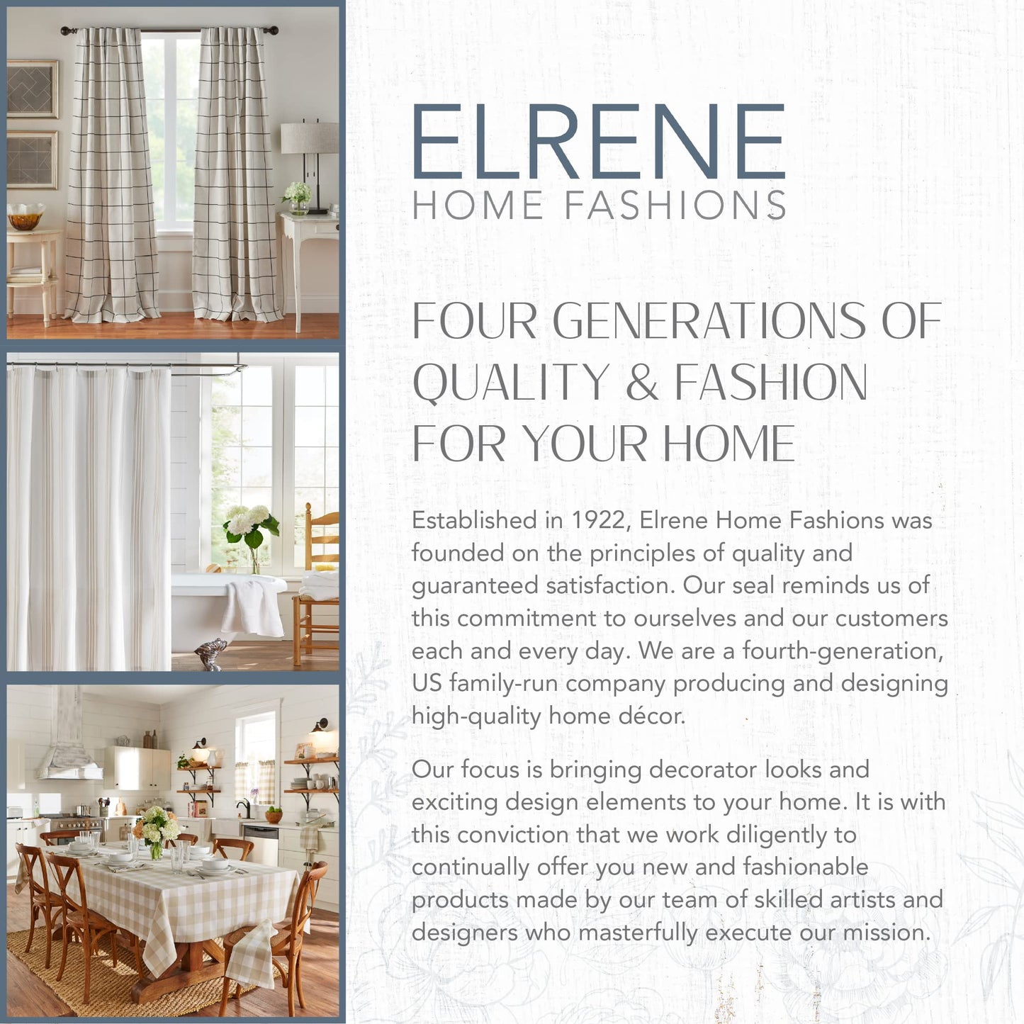Elrene Home Fashions Cameron Linen Tier Curtains