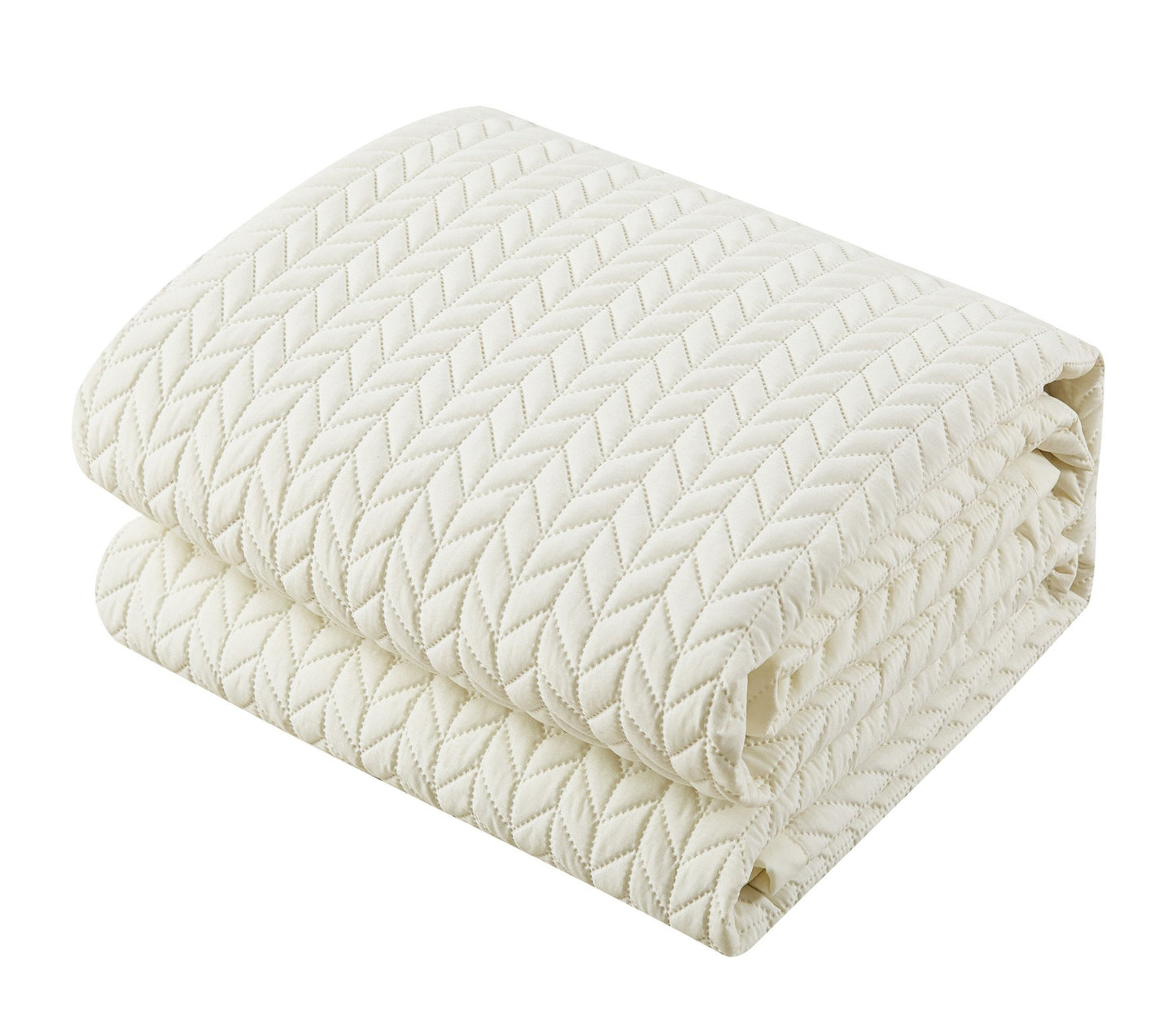 Chic Home 3 Piece Quilt Cover Set Geometric Chevron Quilted Bedding - Decorative Pillow Shams Included