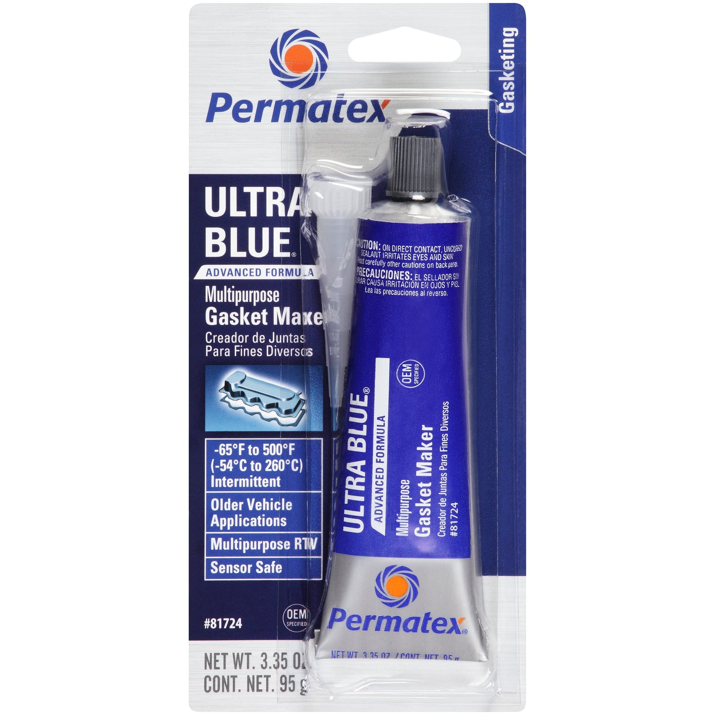 Permatex 85519-6PK Sensor-Safe Ultra Blue RTV Silicone Gasket Maker, 9.5 oz. PowerBead Can (Pack of 6)