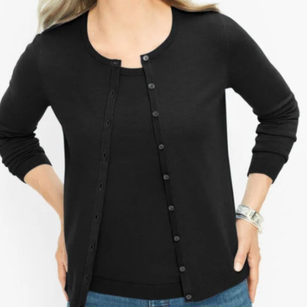 Talbots CHARMING CARDIGAN, Black, Small