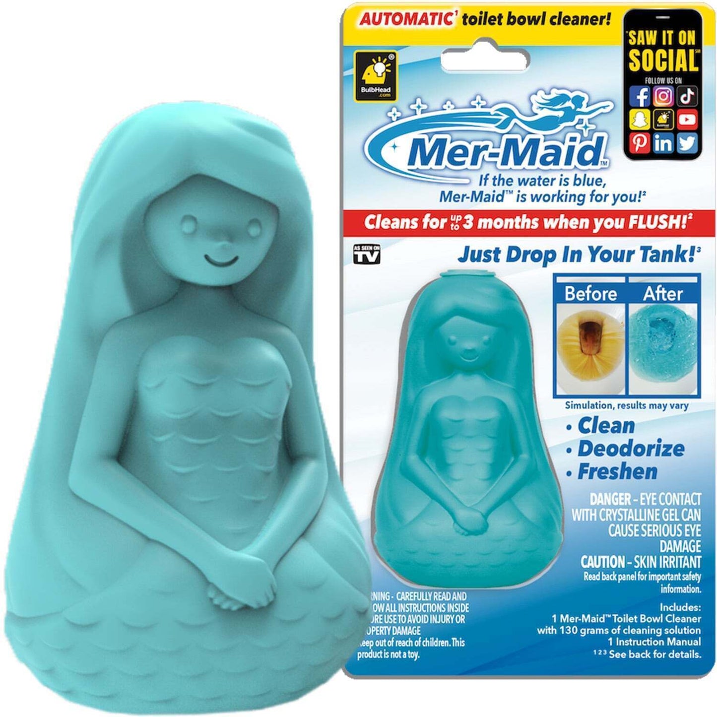 Mer-Maid Automatic Toilet Bowl Cleaner, AS-SEEN-ON-TV