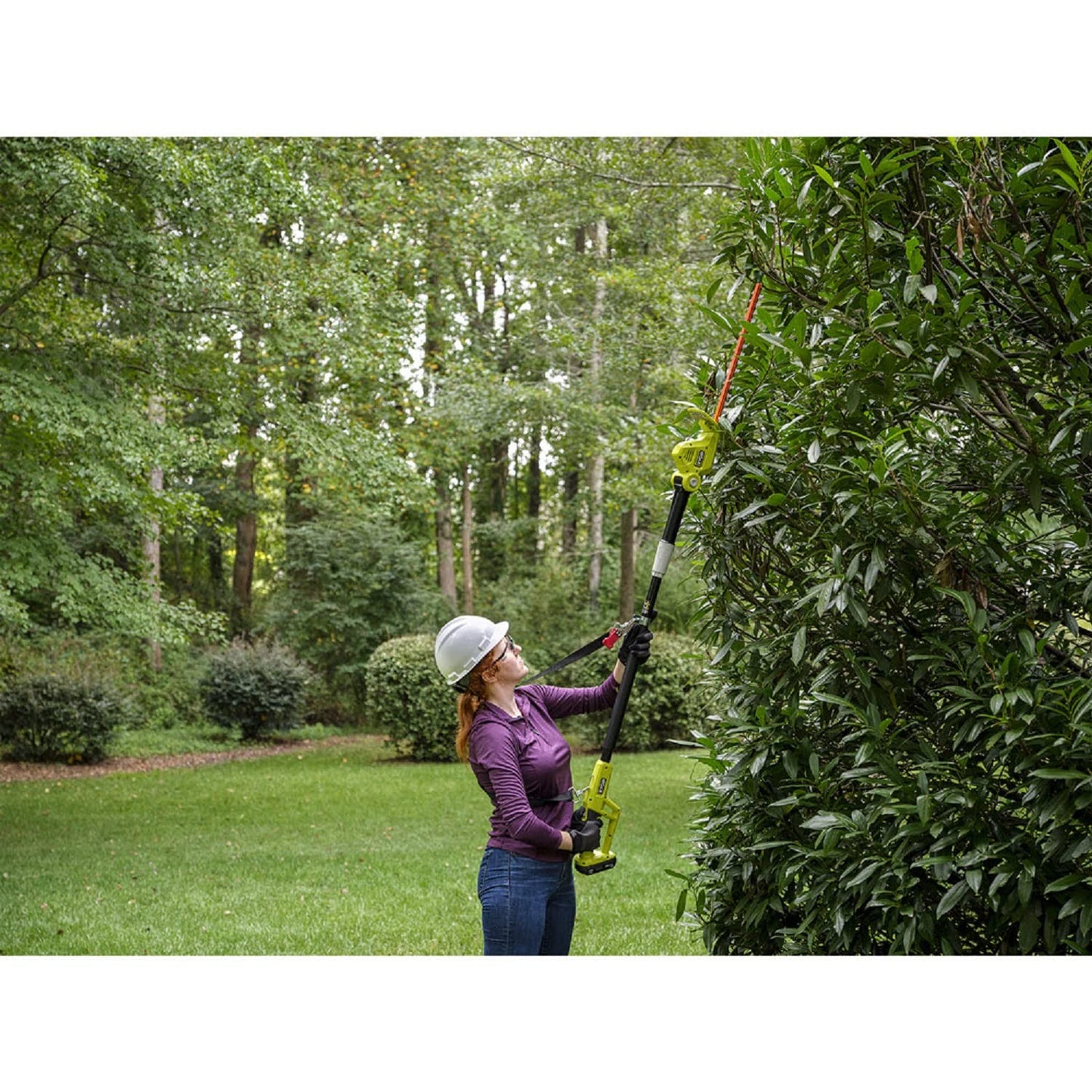 RYOBI ONE+ 18V 18in. Cordless Battery Pole Hedge Trimmer (Tool Only),GREEN