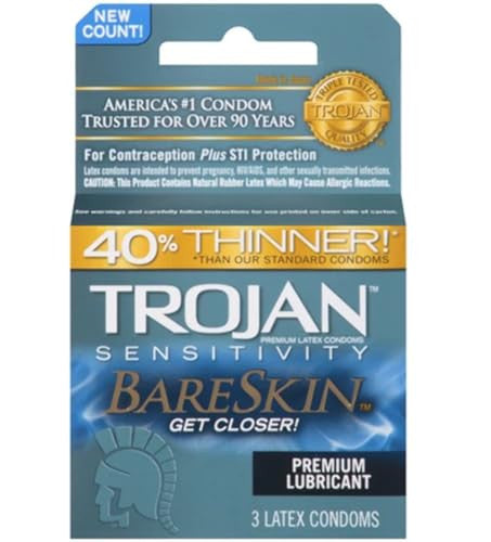 Bareskin Lubricated Condoms, 3 Count-(Pack of 1)