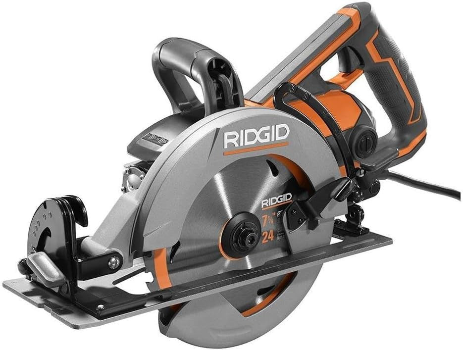 RIDGID THRUCOOL 15 Amp 7-1/4 in. Worm Drive Circular Saw, Orange, R32104